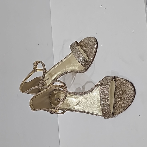 Michael Kors gold glitter high heels sandles size 9.5 party evening - Picture 8 of 14